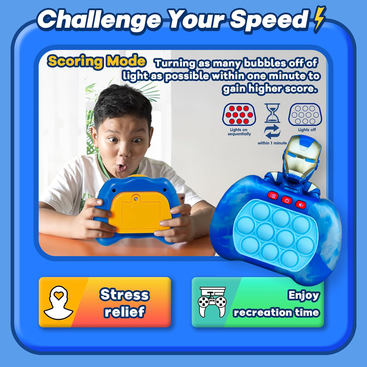 Endless Fun with the New Electric Quick Pop Push Bubble Children Puzzle Game!